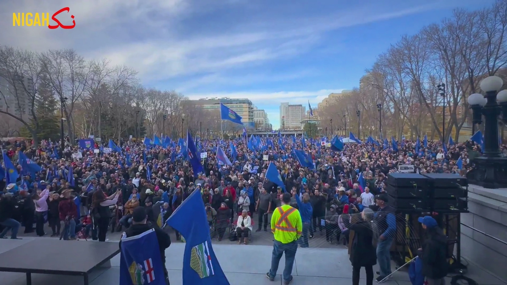 ایڈمونٹن میں آئی ایم البرٹا ریلی ہزاروں افراد کی آزادی اور خودمختاری کے حق میں آواز
